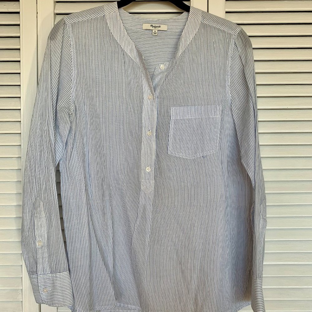 Madewell Blue/White Pinstrip top